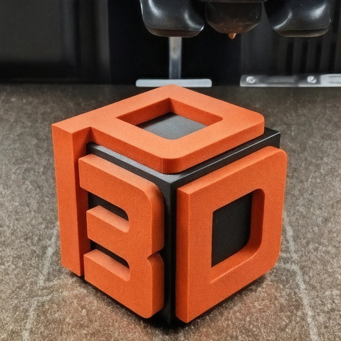 Precision 3D Prints' own logo, printed in-house in PETG